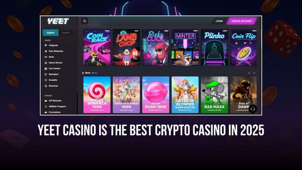 a graphic for Yeet Casino Is The Best Crypto Casino in 2025 with a screenshot of Yeet Casino